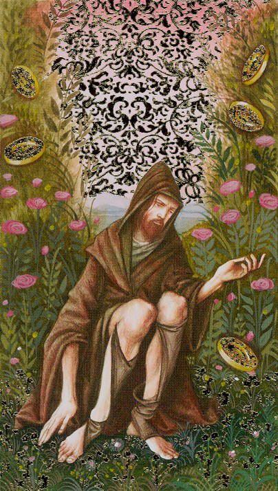 Tarotkaart 'Vijf van Pentagrammen'