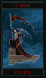 Tarotkaart 'Ridder van Zwaarden'