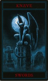 Tarotkaart 'Schildknaap van Zwaarden'