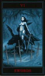 Tarotkaart 'Zes van Zwaarden'
