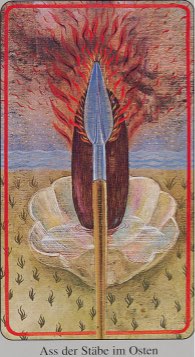 Tarotkaart 'Aas van Staven'