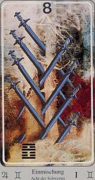 Tarotkaart 'Acht van Zwaarden'