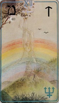 Tarotkaart 'De Gehangene'