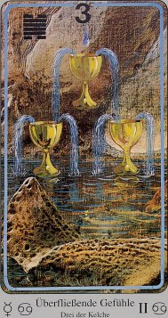 Tarotkaart 'Drie van Kelken'