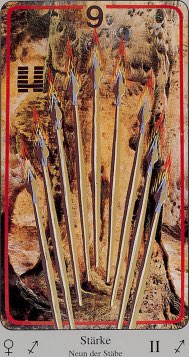 Tarotkaart 'Negen van Staven'