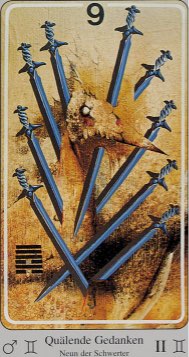 Tarotkaart 'Negen van Zwaarden'