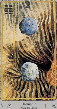 Tarotkaart 'Twee van Pentagrammen'