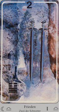 Tarotkaart 'Twee van Zwaarden'