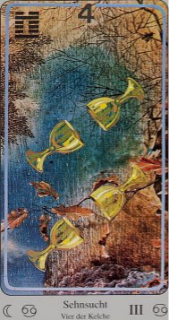 Tarotkaart 'Vier van Kelken'