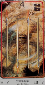 Tarotkaart 'Vier van Staven'