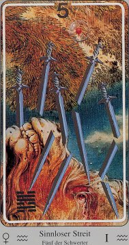 Tarotkaart 'Vijf van Zwaarden'