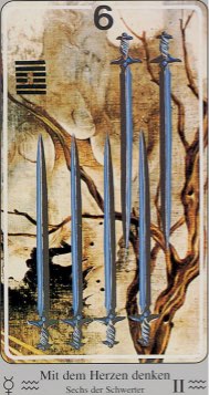 Tarotkaart 'Zes van Zwaarden'