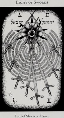 Tarotkaart 'Acht van Zwaarden'