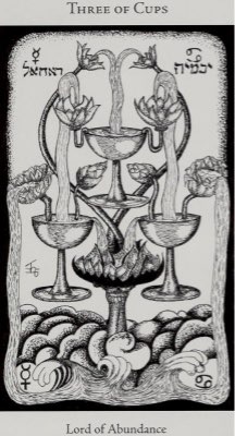 Tarotkaart 'Drie van Kelken'