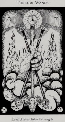 Tarotkaart 'Drie van Staven'