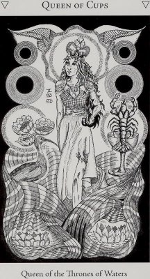 Tarotkaart 'Koningin van Kelken'