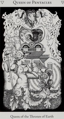 Tarotkaart 'Koningin van Pentagrammen'
