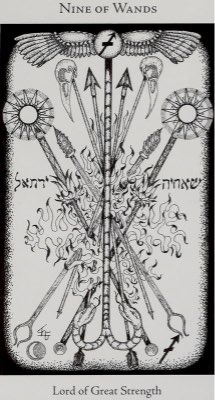 Tarotkaart 'Negen van Staven'