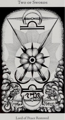 Tarotkaart 'Twee van Zwaarden'