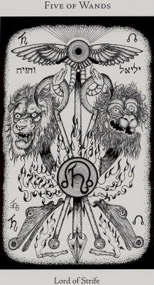 Tarotkaart 'Vijf van Staven'