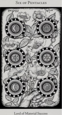Tarotkaart 'Zes van Pentagrammen'