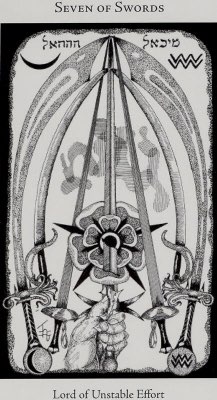 Tarotkaart 'Zeven van Zwaarden'
