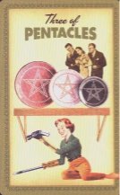 Tarotkaart 'Drie van Pentagrammen'
