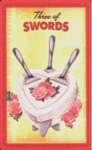 Tarotkaart 'Drie van Zwaarden'