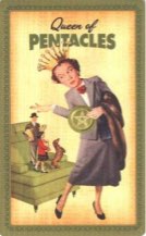 Tarotkaart 'Koningin van Pentagrammen'