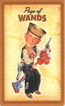 Tarotkaart 'Schildknaap van Staven'