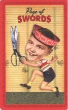 Tarotkaart 'Schildknaap van Zwaarden'