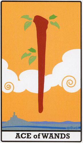 Tarotkaart 'Aas van Staven'