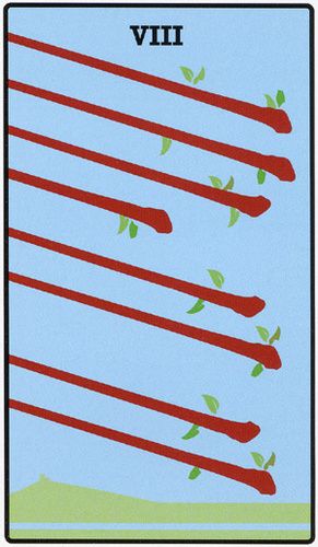 Tarotkaart 'Acht van Staven'