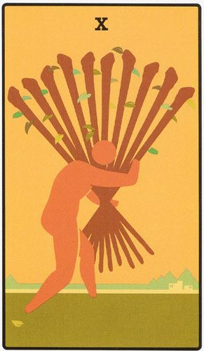 Tarotkaart 'Tien van Staven'