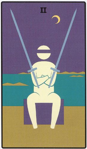 Tarotkaart 'Twee van Zwaarden'