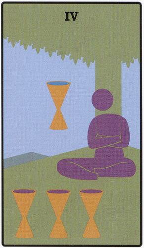 Tarotkaart 'Vier van Kelken'