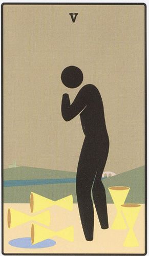 Tarotkaart 'Vijf van Kelken'