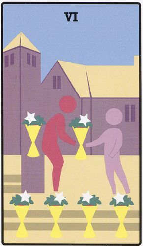 Tarotkaart 'Zes van Kelken'