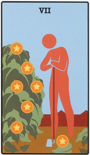 Tarotkaart 'Zeven van Pentagrammen'