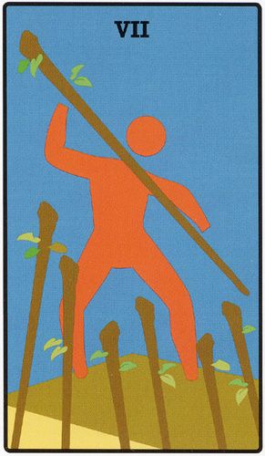 Tarotkaart 'Zeven van Staven'