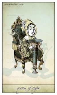 Tarotkaart 'Koningin van Kelken'