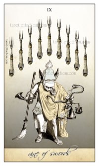 Tarotkaart 'Negen van Zwaarden'
