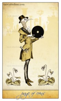 Tarotkaart 'Schildknaap van Pentagrammen'