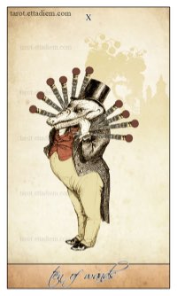 Tarotkaart 'Tien van Staven'