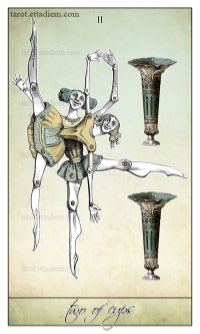 Tarotkaart 'Twee van Kelken'