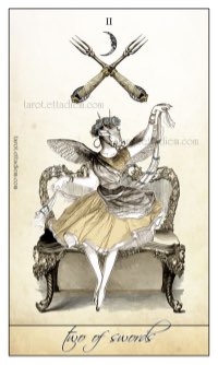 Tarotkaart 'Twee van Zwaarden'