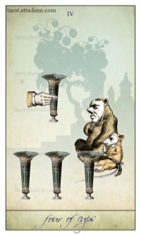 Tarotkaart 'Vier van Kelken'