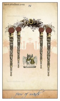 Tarotkaart 'Vier van Staven'