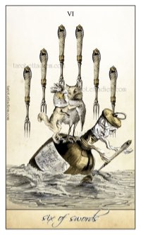 Tarotkaart 'Zes van Zwaarden'