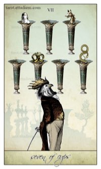 Tarotkaart 'Zeven van Kelken'